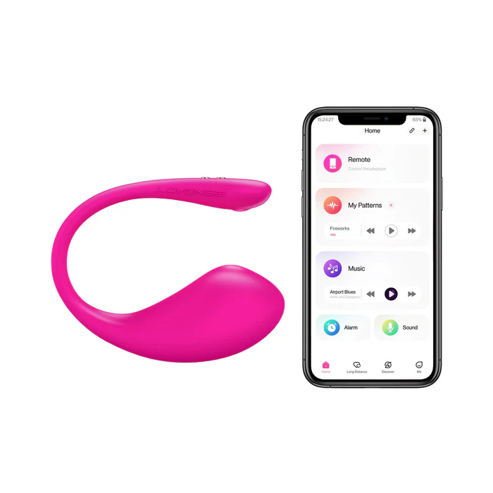 Lovense Lush3 shown along side its control app